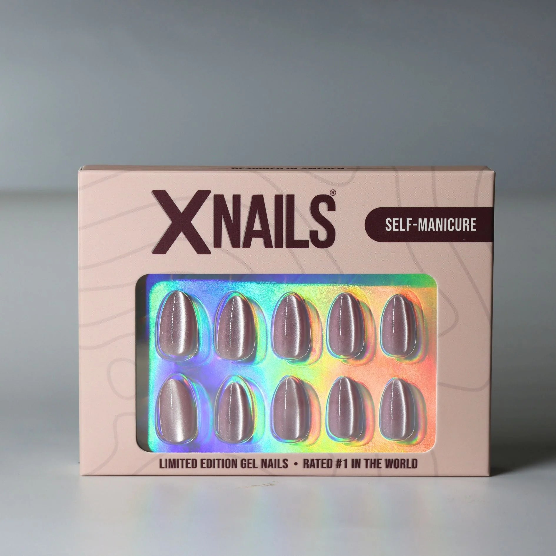 Candy Chrome XNails pakke, limited edition gelenegle i silver chrome mandelform