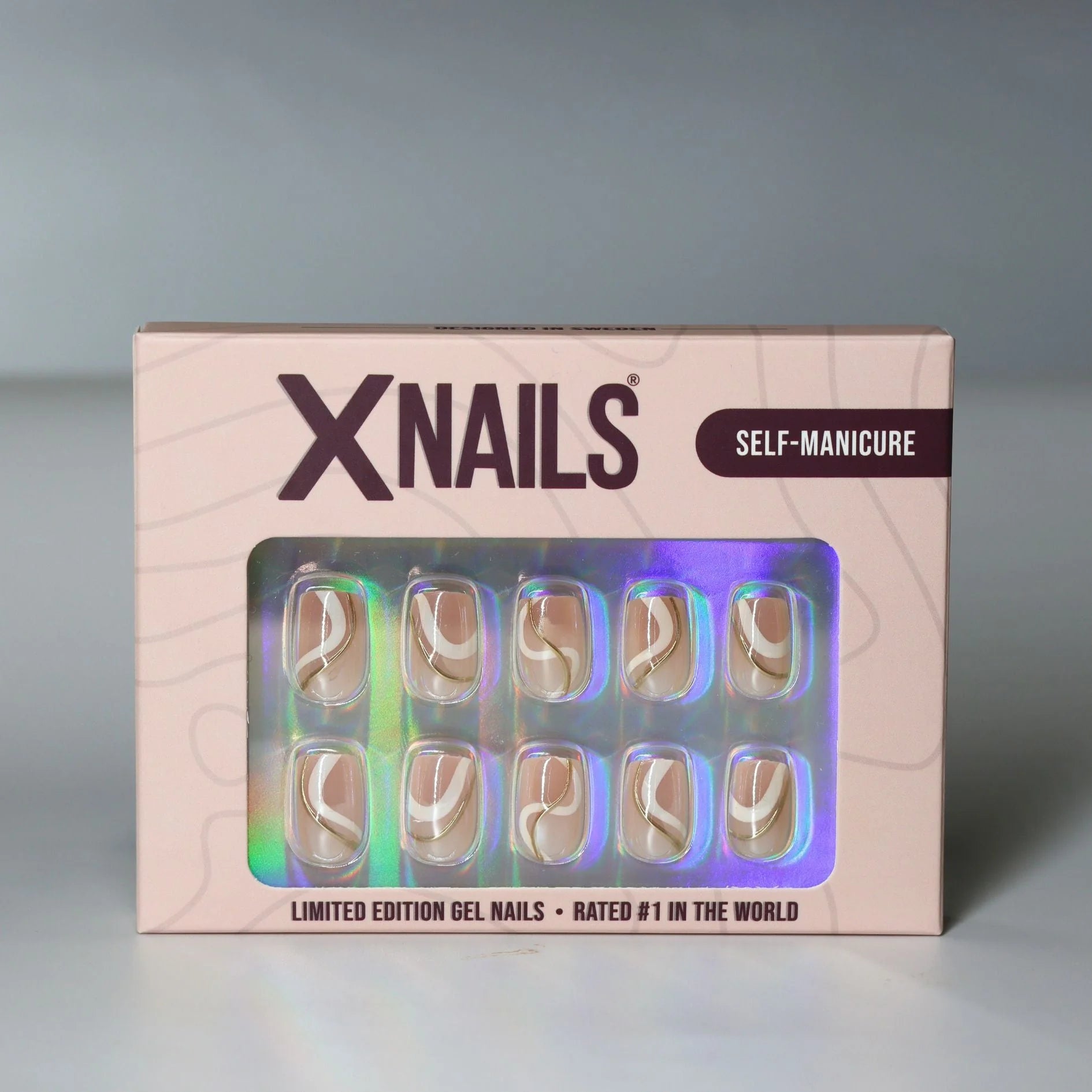 Summer Swirl XNails æske, limited edition gelenegle med guld swirl design