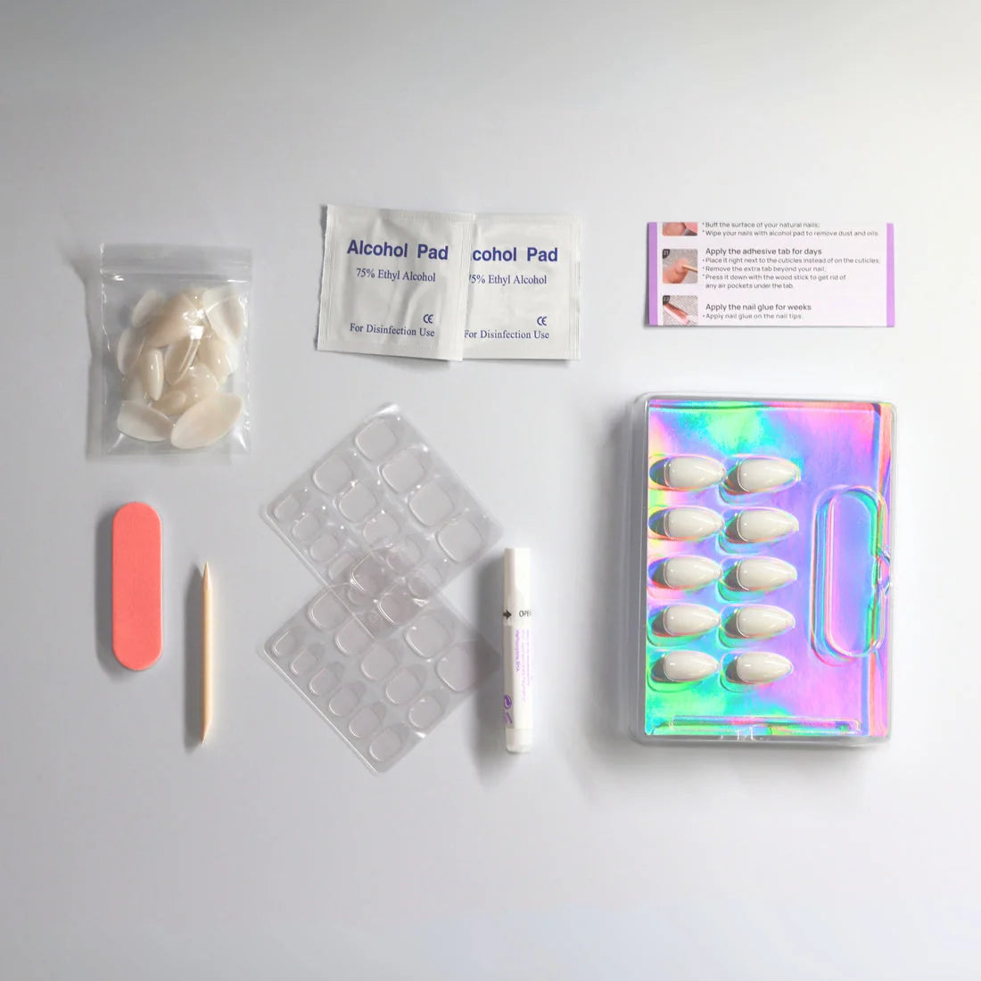 Powder Puff chrome press-on negle i mandelform — variant 9