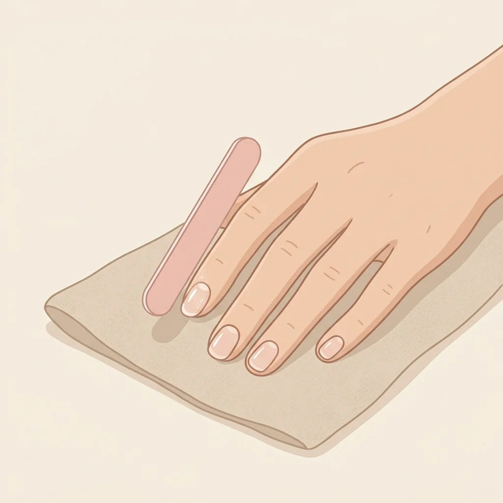 Illustration: buffing af negl med neglefil
